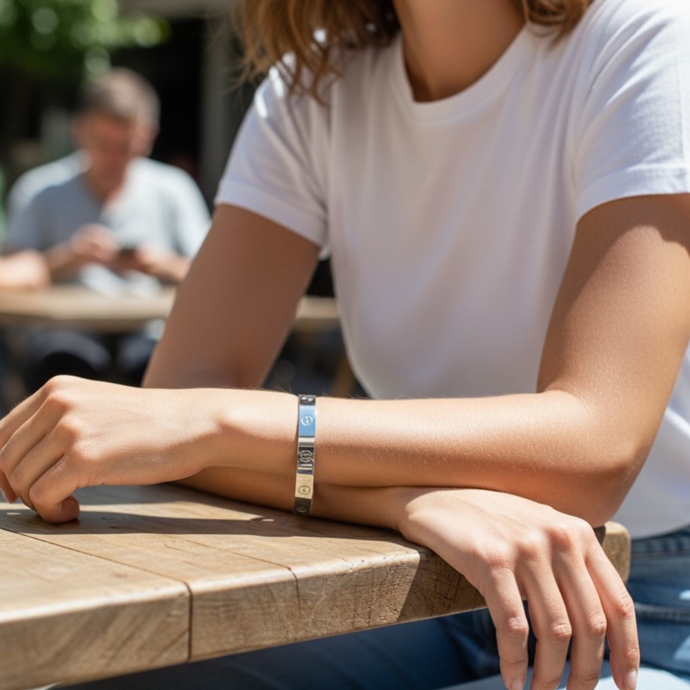 Love Style Screw Bangle Bracelet - Silver Tone